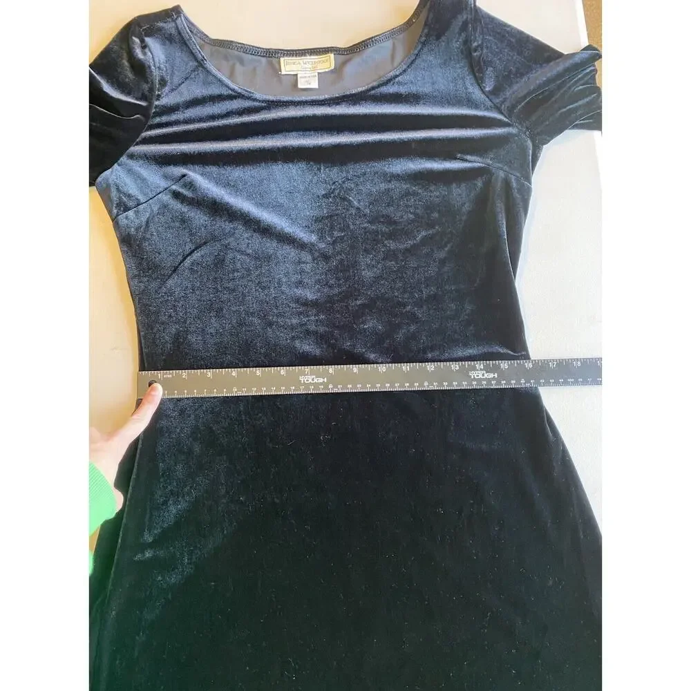 Jessica McClintock Gunne Sax Dress Size 11 Vintage Black Velvet Prom Party Guest